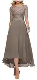 Teelange Kleider für die Brautmutter Ballkleid 3/4-Ärmel Formelle Abendkleider aus Chiffon in A-Linie für Frauen