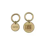 DAPHNEE ID TAG Hundemarken aus Messing mit QR-Code, Haustier-Online-Profil, Scanne den QR erhalte sofort eine Haustierstandort-Benachrichtigung, Echtzeit steuerbar per App ('daphnee', L - 26mm)