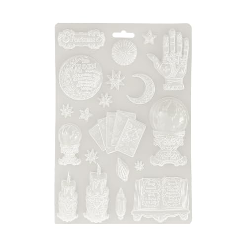 Stamperia - Soft Mould A5 for Scrapbooking, Albums, Bullet Journals and More, Suitable for Soft Clay, Ceramic Powder and More, Perfect for Hobbies, Crafts and Gifting (Fortune - Astrology)