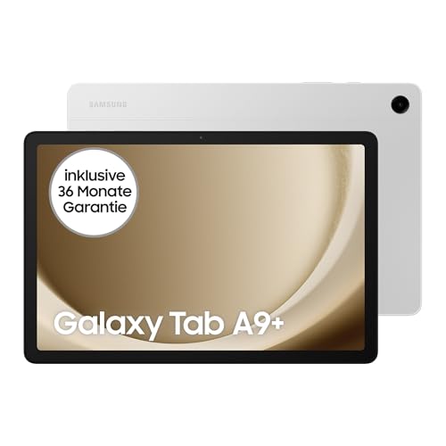 Samsung Galaxy Tab A9+ Wi-Fi Android-Tablet, 64 GB Speicherplatz, Großes Display, 3D-Sound, Simlockfrei ohne Vertrag, Silver, Inkl. 3 Jahre Herstellergarantie [Exklusiv bei Amazon]