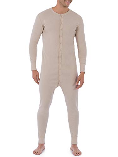 Fruit of the Loom Herren Premium Thermal Union Suit Pyjamahose, Haferflocken (Oatmeal), Large