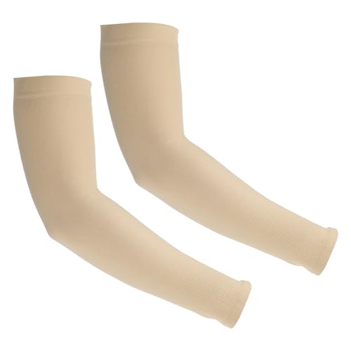 PATIKIL 1 Paar Armstulpen, Sonnenschutz Armstulpen Schattierungs-Kühlarmstulpen für Sport, Wandern, Reiten, Beige