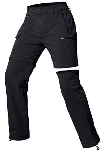 Cycorld Wanderhose Damen Trekkinghose, Atmungsaktiv Zip Off Damen Outdoorhose Abnehmbar Outdoor Hiking Pants mit 5 Tiefe Taschen, für Wandern, Klettern, Reisen und Freizeit (Schwarz,L)