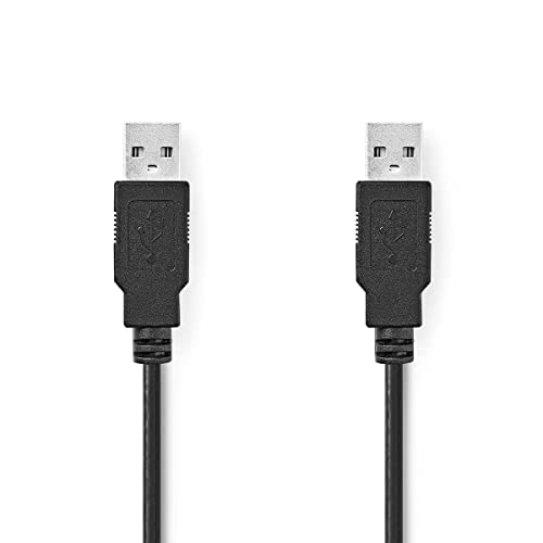 Nedis CCGP60000BK50 USB-Kabel | USB 2.0 | USB-A Stecker | USB-A Stecker | 480 Mbps | Vernickelt | 5.00 m | rund | PVC | Schwarz | Plastikbeutel