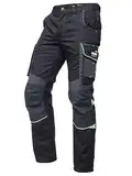 PUMA Workwear Precision X Arbeitshose für Herren - Premium Bundhose mit vielen Taschen und verstärkten Kniepartien - für Handwerk, Produktion und Baugewerbe, Farbe: Schwarz/Neon, Gr.: 50