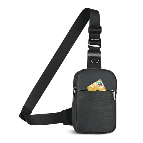 BROADREAM Sling Chest Crossbody Bag, Wasserdicht Umhängetasche Brusttasche Schultertasche Herren Damen - Handytasche mit RFID-blockierende Reißverschlusstasche Geeignet für Outdoor-Sport und Wandern