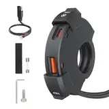 VIRIECH Motorrad USB Ladegerät, DC 12-24V Motorrad Ladegerät wasserdicht mit QC3.0 Dual USB und Schalter, abgesichert, geeignet für Motorräder, Geländefahrzeuge, Dreiräder