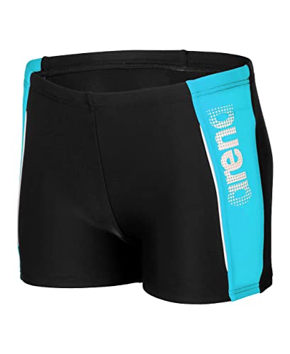 arena Boy's B Thrice JR Short R Swim Trunks, Black-Turquoise-White, 10-11 Jahre