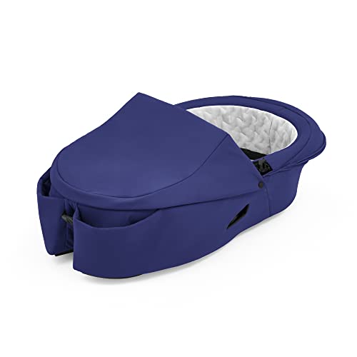 Stokke Xplory X Babyschale, Royal Blue – Abnehmbare Babywanne für Xplory X Kinderwagen – Innen gepolstert & atmungsaktive Matratze – mit Vabnehmbarem Windschutz & 2 praktischen Taschen