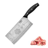 TJ POP Hackmesser Chinesisches Kochmesser Professionelles 19cm, Scharfer Küchenmesser mit Full Tang Entwurf, 30Cr13 Stahlklingestärke 2,5 mm, 2-in-1, TJ SEGA Serie TC1705 für Küche und Restaurant