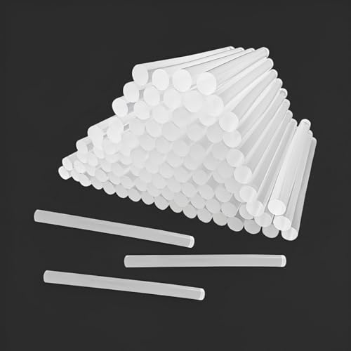 Xpieoyrm 100 stück Heißklebesticks 7x150 mm, Transparent Heissklebesticks Schnelltrocknend, DIY Heißkleber Ersatzsticks, EVA Harz Heißkleber Sticks, für Heißklebepistole Sticks zum DIY und Reparieren