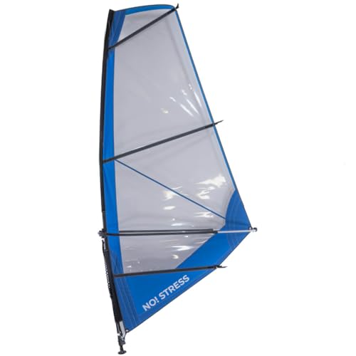 No Stress Windsup Rig 5m² I Kompaktes Windsurf-Rigg Set mit 2-teiligem Epoxy-Mast 400 cm I Verstellbarer Gabelbaum 170-220 cm I Kardangelenk-Mastfuß I Inkl. Transporttasche I Ideal für WindSUP Boards