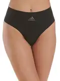 Adidas String Tanga Damen - Unterhosen (Gr. XS - XXL) - bequeme Unterwäsche, Schwarz, S