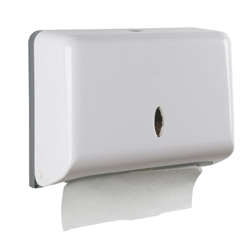 Papierhandtuchspender, kommerzielle Papierhandtuchspender für Badezimmer, Küche, Wandmontage, Papierhandtuchhalter, C-Falzung/Multifalzung, Papierhandtuchspender (weiß)