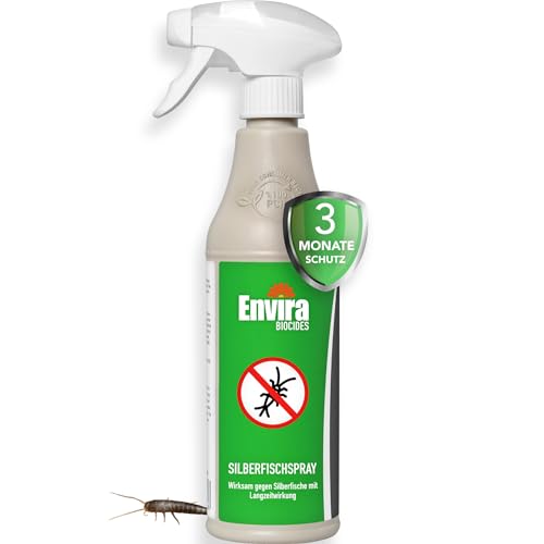 Envira Silberfisch-Spray - Anti-Silberfisch-Mittel Mit Langzeitwirkung - Geruchlos & Auf Wasserbasis - 500 ml