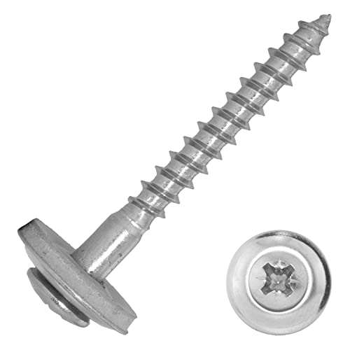 Techtanium® Spenglerschrauben 4,5 x 40 mm mit Dichtscheibe (25 mm) und Kreuzschlitz (Z) aus Edelstahl A2 (20 Stück) | Edelstahlschrauben | ähnl. DIN 7995