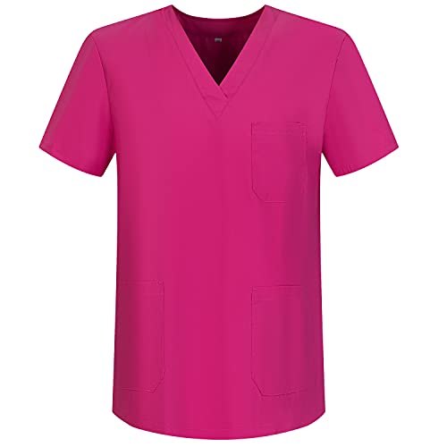 MISEMIYA - Medizinische Uniformen Unisex Top Krankenschwester Krankenhaus Berufskleidung BZ-6801 - Large, Fucisa 68