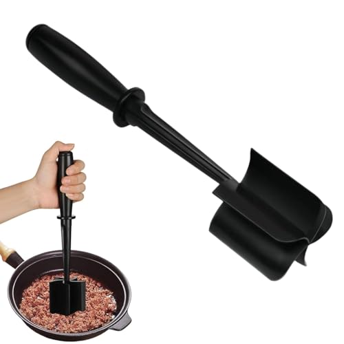 Gemahlenes Fleischzerkleinerer,Hitzebeständiger Fleischzerkleinerer Multifunktionales Hackfleisch Handheld Stampfer für Hamburgerfleisch, Rinderhackfleisch, Fleisch- und Lebensmittelstampfer