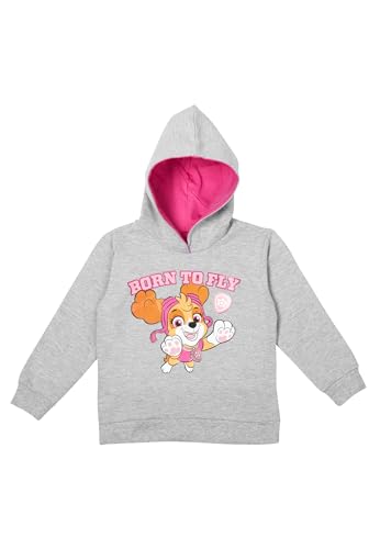 United Labels Paw Patrol Hoodie für Mädchen - Skye Born to Fly Kinder Kapuzenpullover Pullover mit Kapuze Sweatshirt Grau (DE/NL/SE/PL, Numerisch, 110, 116, Regular, Grau)