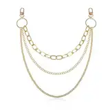 Alloyhose Kette 3Layers Vintage Kette Punkschmuck Accessoires für Frauen Gold, Hosenkette