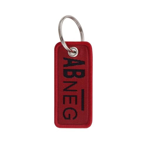 Ruoming Ruoming Schlüsselanhänger mit Bluttyp NEG, Rot, 6,5 x 3,1 cm (AB-), 1 Stück