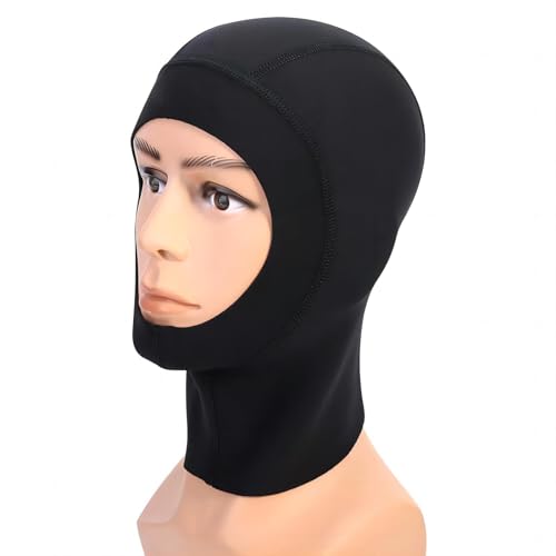 VIFER Unisex Kopfhaube, 1mm/3mm Neopren Haube Tauchen Kopfhauben Tauchhaube für Haarbindung und Feuchtigkeitsversorgung (M-1mm)