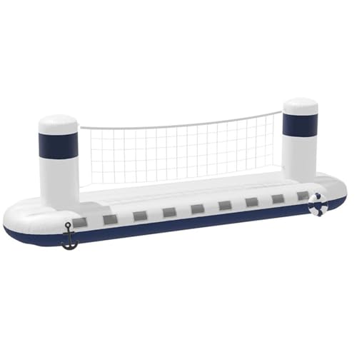 KHZKHC Aufblasbares Pool-Volleyball-Spielset, Sommer-Poolspiele, Mit Aufblasbarem Anker, Aufblasbarem Ring, Aufblasbarem Volleyball, Volleyballnetz, Hochelastisches, Verdicktes PVC