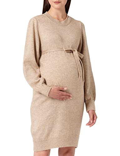 MAMALICIOUS Damen Mlneschale L/S Abk Knit A. Noos Dress, Natural Melange, XL EU