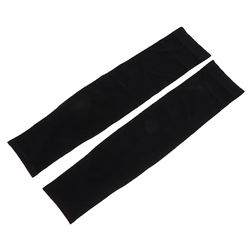 Healvian 2St Sonnenschutz-Beinschutz Schwarze Beinlinge Frauen Beinlinge Outdoor-Beinlinge Sonnenbeinabdeckung Kühlarm-Abdeckhülsen Beinkühlschutz schützende Beinschützer Eisseide Black