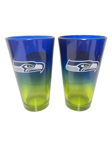 Seattle Seahawks NFL Pint Gläser Glas Set 2er-Set 475 ml