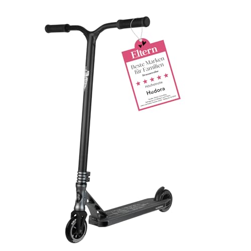 HUDORA Stunt Scooter 360 Pro - Hochwertiger Freestyle Stuntscooter mit verstärktem Oversize-Lenker - Sportlicher Scooter mit extremer Steifigkeit & 360 Grad Lenkung - Kickroller für bis zu 100kg