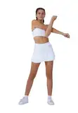 Sportkind Mädchen & Damen Tulip Tennis, Hockey, Golf Skort, Rock mit Innenhose, atmungsaktiv, UV-Schutz, weiß, Gr. 140
