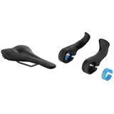 SQlab Unisex – Erwachsene 612 Ergowave Active 2.1 Road & MTB Race Fahrradsattel, Schwarz, 15 cm & Unisex – Erwachsene 411 Innerbarends 2.0 Fahrrad Bar Ends für innen, Schwarz, Einheitsgröße