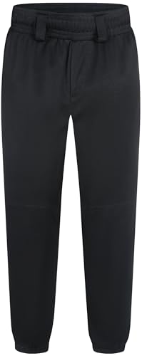 JOKHOO 2T/3T/4T/5T für Jugendliche, Kleinkinder, Jungen, Baseball-Hose, Mädchen, Softball-Hose, Kinder-T-Shirt, Ballhose mit seitlicher Paspelierung/Zopf, Schwarz, 116