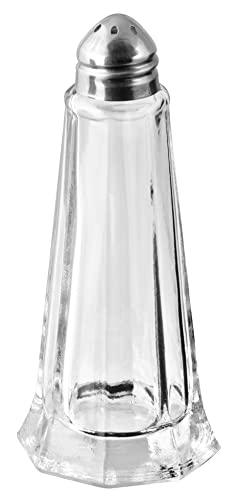 Fackelmann 46871 Salz- und Pfefferstreuer, Glas, Silber, 5 x 11 cm