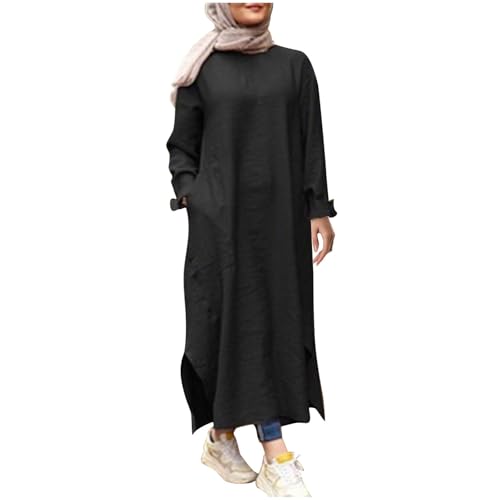 Eauptffy Gebetskleid für Frauen Abaya Damen Elegant Beige - Maxi Muslimisches Kleidung Full Cover Gebetskleid Langärmelig Islamischer Roben Jilbab Dubai Salah Kaftan Ramadan Moschee