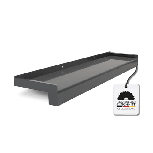 HausFux jetLINE Aluminium Fensterbank außen - nach Maß inkl. Putzabschluss, Klinkerabschluss oder Alu-Gleitabschluss - individueller Zuschnitt - bis 3 m (Anthrazit, T x L | 15 x 80 cm)