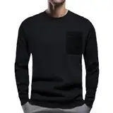 Generisch Herren Langarm Shirt, Retro-Look Hoodie, Pullover Sweater Long-Shirt, Regular fit Wollpullover Herren Winter Winter Pullover Herren