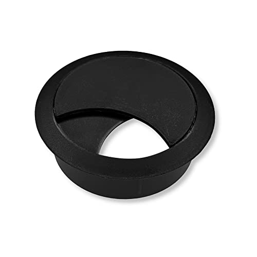 cyclingcolors Kabeldurchführung 68mm Möbel Büro Kabeldurchlass Kabelführung Kabelauslass Kabeldose Kunststoff (Schwarz)