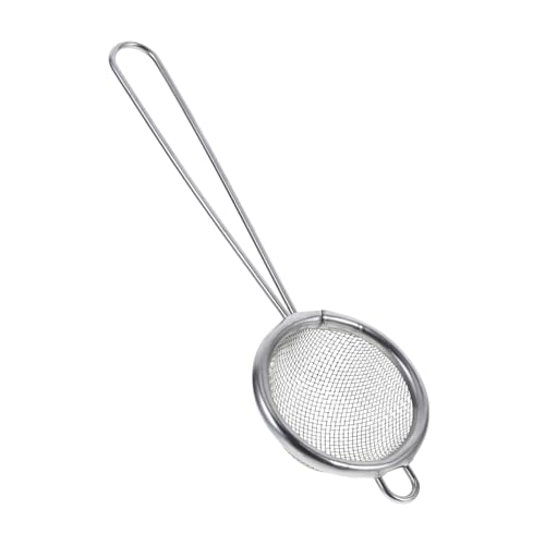 ABOOFAN Küchenfilter feinmaschiges Sieb Milchsieb Lebensmittelsieb für den Haushalt Fettsieb Teesieb Teefilter mit Griff Wassersieb Tee-Ablauffilter Rostfreier Stahl Silber