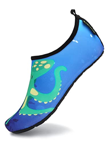 SAGUARO Badeschuhe Kinder Wasserschuhe Jungen Mädchen Schwimmschuhe Schnelltrocknung Strandschuhe Aquaschuhe Leicht Tauchschuhe Neoprenschuhe Surfschuhe Stil:6 Blau A, Gr.34/35 EU