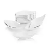 MALACASA, Serie Ramekin.Dish, 12-teiliges Set Super Mini 4,75 Zoll / 12 x 2,2 x 2,2 cm Schüssel aus Porzellan, Dessertschale, Snackschale, Vorspeise