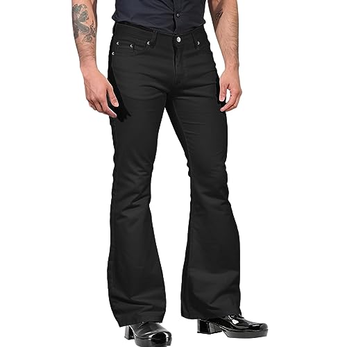 Jeans Herren hoch Schlaghosen ausgestellt Jeanshose Schlaghose mit großem Schlag Used Dunkelblaue ausgestellte Jeanshose Hose mit weitem Bein hip hop Felsen Hose