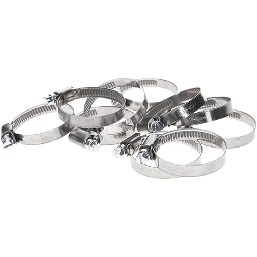 Amapool Schlauchschellen Set 10-teilig I 9mm Bandbreite I 30-45mm Spannbreite I Edelstahlschlauchschelle W4 Industriequalität I Schlauchschelle Pool I Pool Zubehör