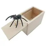 Spider Prank Scare Box, Spinne In Box, Spider Prank Box, Streich Spinne Angst Box, Spinne Überraschung Streich Angst Box, Spinne Prank Box, Holz-Überraschungs-Streichschachtel mit gefälschten Spinnen