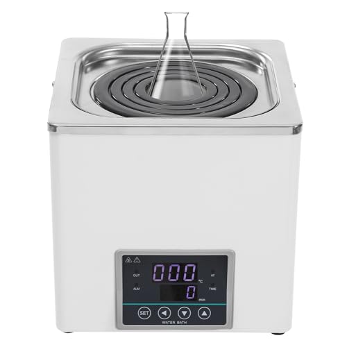 Fliuyr Thermostatischer Wasserbadheizer 220V 300W,3L Labor-Wasserbad mit Elektrisches Heizrohr, Edelstahl-Innenauskleidung, Temperaturfühler und Deckel,Thermostatischer Wasserbadheizer