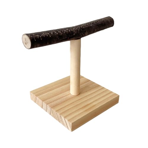 Trespolo für Papageien Tisch - Papageienbaum aus Holz, T-förmige Papageienausbildung |