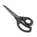 LIVINGO Professionelle Scharfe Schneiderschere: Hochwertiger Edelstahl mit Titan-Klingen, Multifunktionale Stoff- und Polstermaterialschere, 24 cm Schwarz