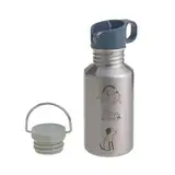 LÄSSIG Trinkflasche Edelstahlflasche BPA-frei 500ml Kinder Kita Kindergarten auslaufsicher mit Sporttrinkverschluss/Bottle Stainless Steel Happy prints animal