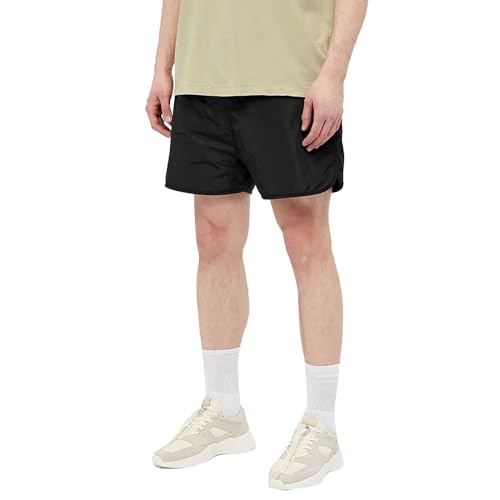 QWUVEDS Bequeme, lässige, lockere Five-Minute-Trainingsshorts mit Kordelzug für Herren Laufshorts Herren (Black, M)